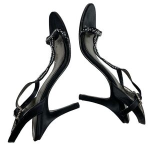 UNLISTED BLACK HEELS WITH RHINESTONES, SIZE 7